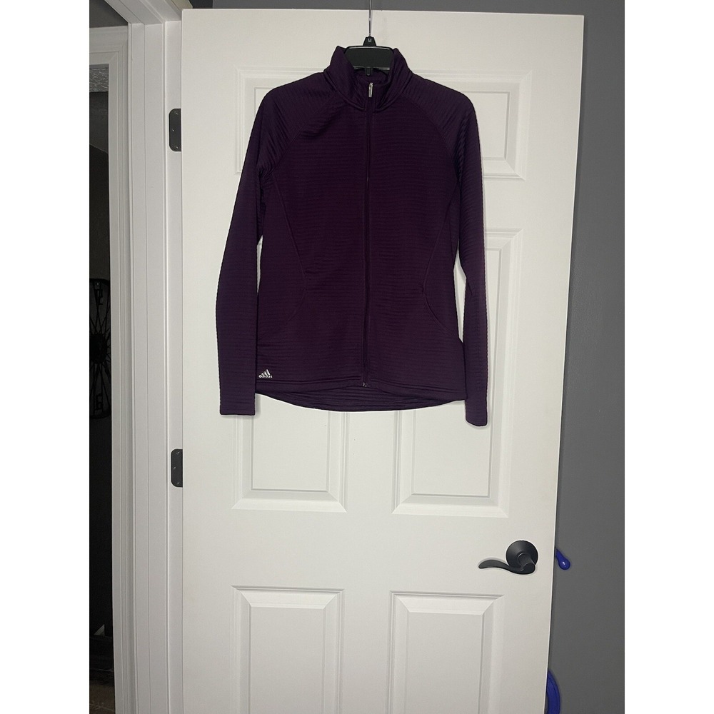 Adidas Full Zip Textured  sweatshirt medium plum